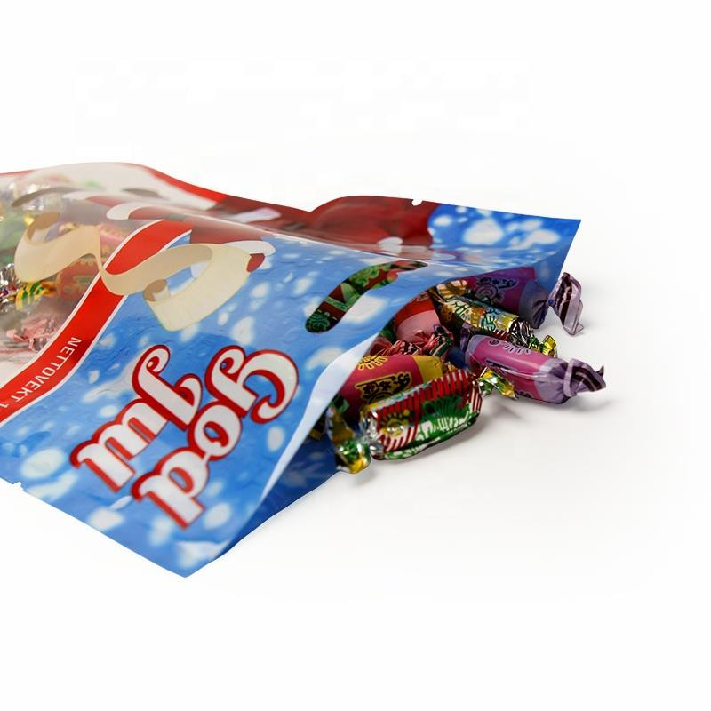 Халтаи яклухтии ҷӯробҳои солинавии бонбони Санта Xmas халтаи тӯҳфаи пластикии пластикӣ (1)