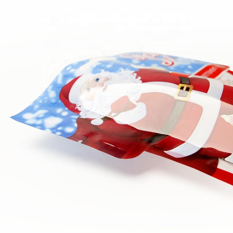 Customized Wholesale Christmas Sock Candy Bag Santa Xmas Plastic Candy Gift Bag (3)