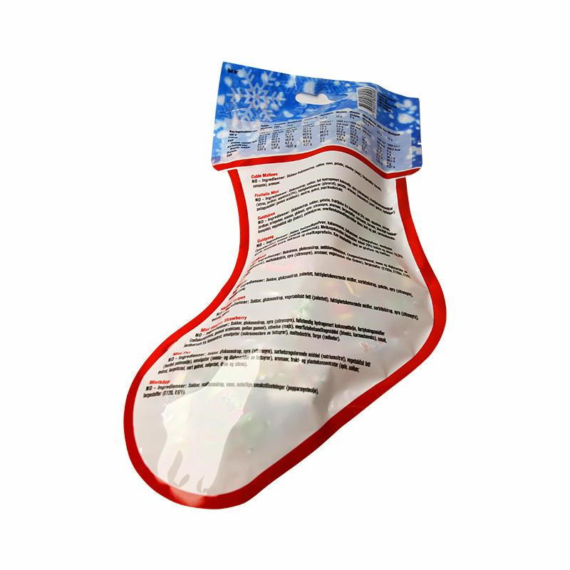 Customized wholesale Christmas Sock Candy Bag Santa Xmas Plastic Candy Gift Bag (4)