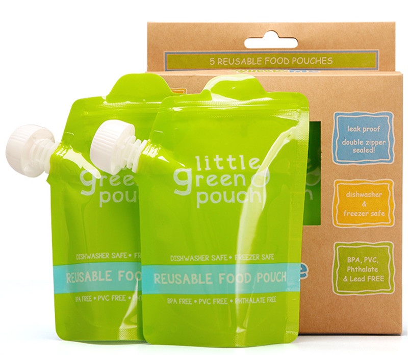 Многоразовый пакет для детского питания сжимаемый моющийся пакет для хранения детского питания с двойным замком-молнией (5)