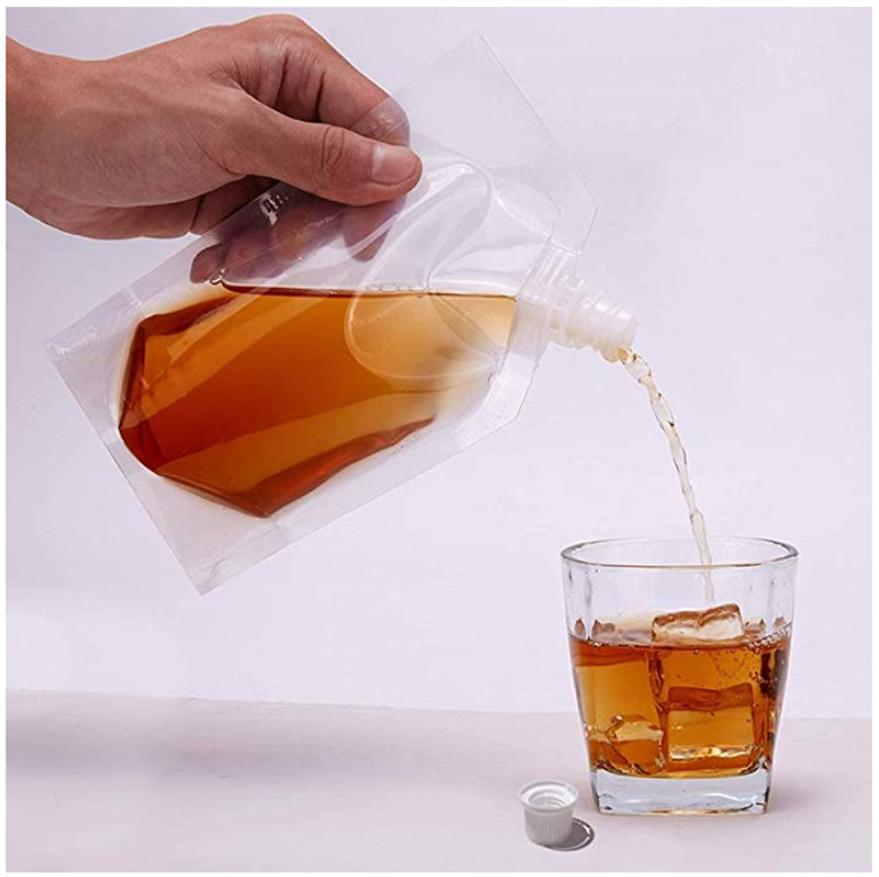 Custom Logo Plastic Packaging Bag 100ML~250ML Liquid Spout Pouch for milk or beverage   (1)