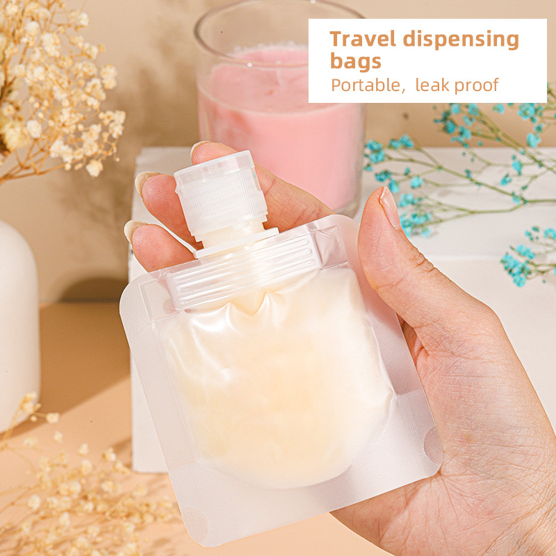 Stock Reusable Custom Stand-Up Lotion Shampoo Spout Cosmetic Matt Plastic Packaging Bag Pouches For Liquid 3050100ml (1)