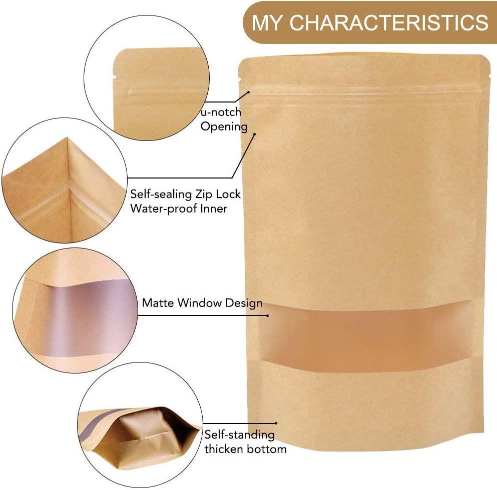 stand up pouch with kraft paper material